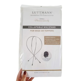 LUTTMANN® Wig Stand Metal Holder Instead of Styrofoam Head for Wigs, Second Hair, Headphones, Hats, Caps, Hairpieces etc. Size 30 cm high x 17 cm wide