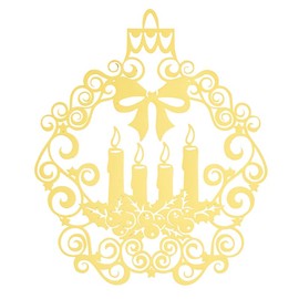 Brass Advent Wreath Ornament, Shiny Christmas Tree Hanging Decoration, Religious Keepsake, 4 Inches