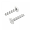 sourcing map Square Head Bolt, 2pcs M6x30mm Fully Thread 304