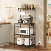 MAHANCRIS Bakers Rack with Storage, Microwave Stand with Paper Holder,