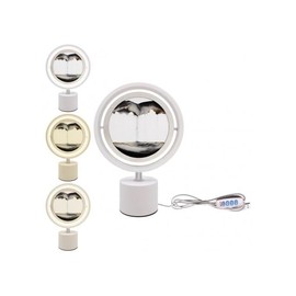 Lesser & Pavey Quicksand Lamp with Light for Decor | Rotatable Moving Sand Art Lamp for Night Light | Artistic Gift for Home Decor & Desk Lamp – Quicksand Lamp Black & White