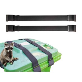 2pcs Metal Double Claw Trash Can Lock Strap for Animals,trash can straps for raccoons,Adjustable Raccoon Proof Lid Lock with Bungee Cord, Bear Proof Security Straps for Outdoor Garbage Cans