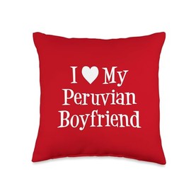 I Love My Peruvian Boyfriend Throw Pillow