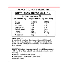 NiOx Health Nitric Oxide Infusion Cranberry 400g