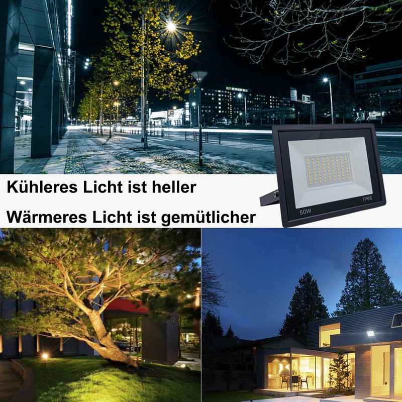 Hopelit 50 W LED Outdoor Spotlight with 3 Metre Plug,