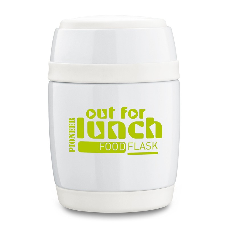 Grunwerg Pioneer White Food Flask With Folding Spoon 0.58l