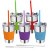 Rommeka Stainless Steel Cups, 5 Pack 16oz Kids Drinking Glasses