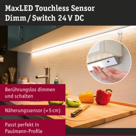Paulmann 79840 Stripe MaxLED Sensor Dimm Switch Touchless DC 24 V max. 144 W White Light Strip Plastic