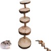 YANJI Hamster Ladder Natural Wood, Hamster Climbing Toy, Wooden Hamster