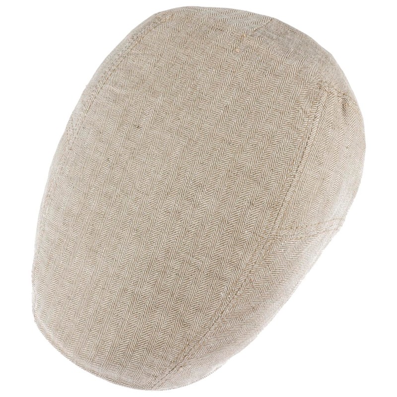 Stetson Herringbone Linen Flat Cap Peaked Cap Men's - Linen