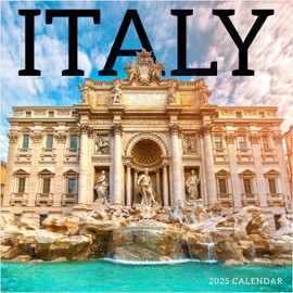TF PUBLISHING 2025 Italy Wall Calendar - Large Grids for Appointments and Scheduling | Vertical Monthly Wall Calendar 2025 - Home & Office Organization - Thick Gloss Paper - 12"x12”