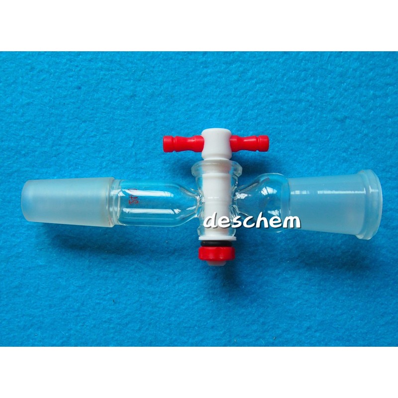 Deschem 24/40,Glass Adapter,with Ground Cone & Scock,PTFE Stopcock,Lab Valve
