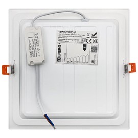 Recessed LED Ceiling Panel Light Square 18w Cool White 6500k 225mm x 225mm, Back Lit Heat Absorber Long Life Span 18WSCW03