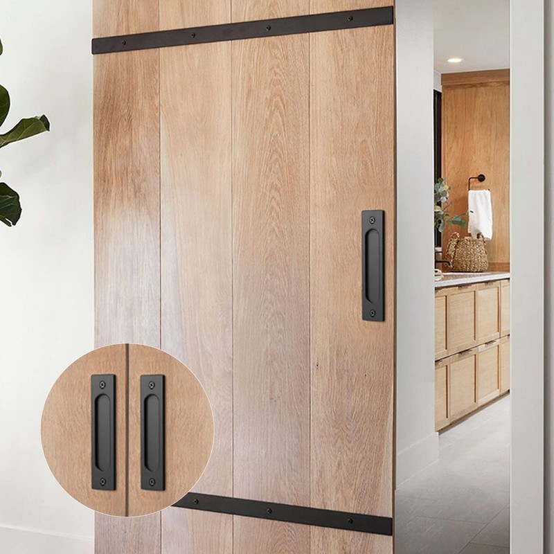 KOVOSCH 2 Pack 6 Inch Sliding Barn Door Handles, Rectangular