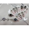 Black+Pink Handmade Nail Tips ✨ - Short Round / 블랙+핑크