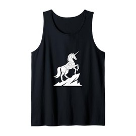Majestic Unicorn Standing On Rocky Hill Graphic Tank Top