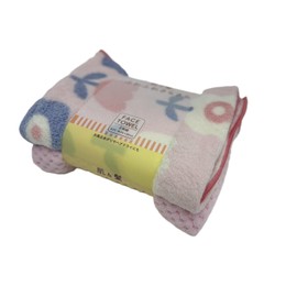 Hayashi FO404702 Face Towels, Set of 2, Approx. 13.4 x 31.5 inches (34 x 80 cm), Plush Color, Flower, Microfiber