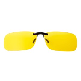 Ultra Rectangular Clip On Glasses Night Driving Glasses Men's and Women's Polarised Sunglasses Anti Glare Amber Lens UV400 Polarized Sunglasses Yellow Tinted Glasses Anti Glare Cycling Golf Sailing