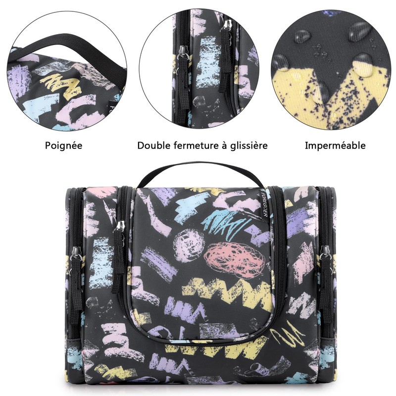 FOREGOER Large Travel Toiletry Bag Hanging Toiletry Bag for Men