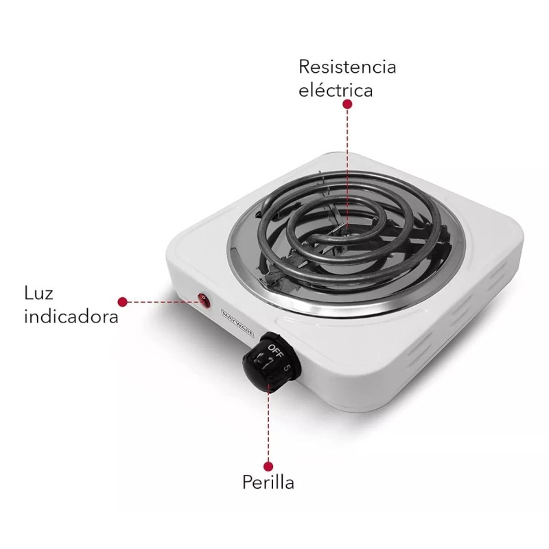 RCA Parrilla Electrica 1 Quemador Rca Hy1000a Alb Color Blanco