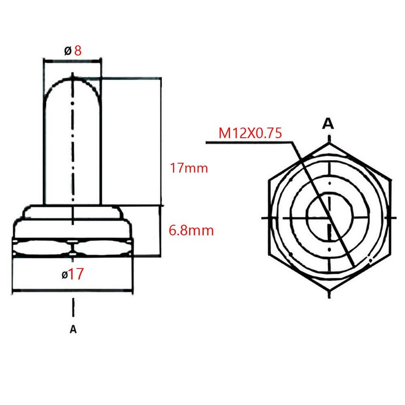 MintIce ™ Car 12 mm Rubber Rocker Toggle Switch Tip