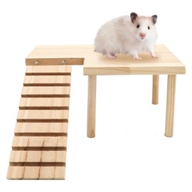 Hamster Platform, Funny Wooden Hamsters Shelf Hamster Cage Platform Suitable Exercise Playtime Resting Area Climbing Habitat Enrichment Feeding Station Socialization