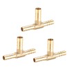 sourcing map Brass Hose Reducer Fitting T 3 Way Barb