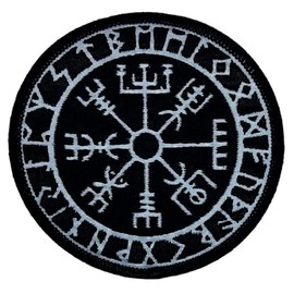 Viking Reflective Compass Vegvisir Embroidered Patch - Iron on Sew on Backing P309