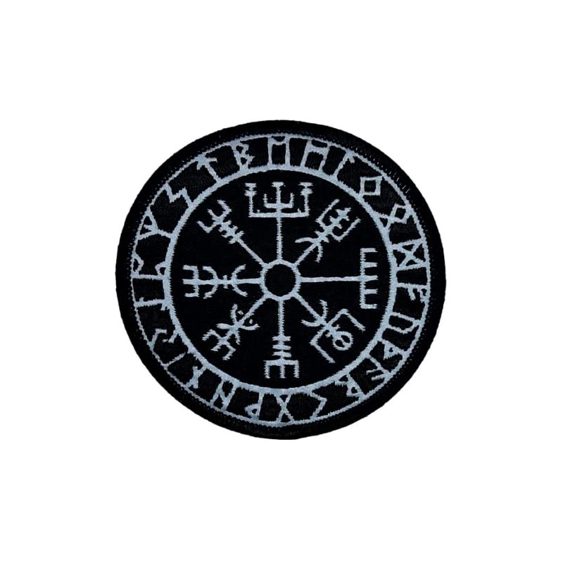 Viking Reflective Compass Vegvisir Embroidered Patch - Iron on Sew