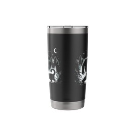 Bigfoot and Cat Walking Night Sky Hiking & Camping Costume Stainless Steel Insulated Tumbler