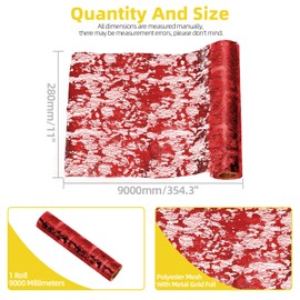 Mardatt 1 Roll Glitter Metallic Table Runner, 11in x 30Ft Thin Mesh Sparkle Tablecloths Sparkle Rectangle Runner Roll for Wedding Christmas Party DIY Home Decor(Red)