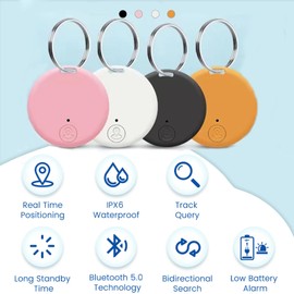 Bluetooth Item Locator, 4 Pack Key Finders Suitable for wallets, pets, luggage, Child locators,Finder Anti-Lost Tag Compatible with Android and iOS