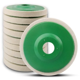 ATOPLEE Thickened 12mm Wool Polishing Wheel Disc,10pcs 115mm Dia Buffing Wheel for 4.5 Inch Angle Grinder,Wool Felt Polishing Wheel for Metal,Marble,Wood（Hole Diameter:22mm,Thickness:12mm）