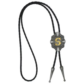 KECOL Mens Initial Letter Bolo Tie Western Cowboy Aalphabet A to Z Necktie for Men Women