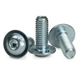 25 x pan head screws with flange and hexagon socket, galvanised, stainless screws, flat head screws, flat head screws, round head screws (M6 x 10)
