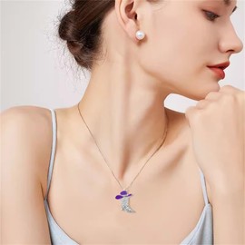 Dreuyet Charm Cowwomen Boots Pendant Necklace for Women Dainty Luck Rhinestones Enamel Western Boots Necklaces Vintage Boho Hat Choker Necklace Western Style Jewelry Gifts (purple)