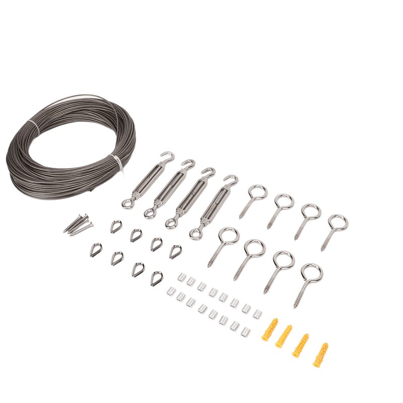 304 Stainless Steel Wire Rope Set with Hook Ring Screws
