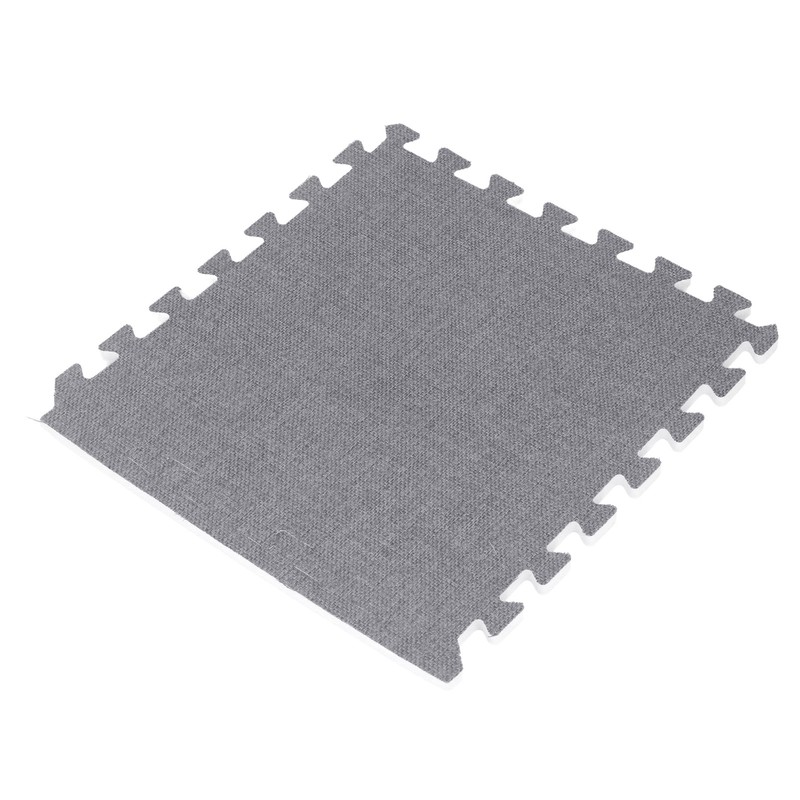 10pcs Cotton Linen Interlocking Carpet Tiles Anti Slip Floor Protection