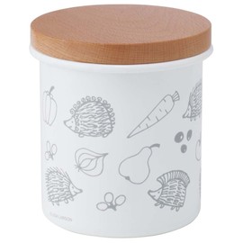 Skater ENC8-A Hollow Canister, Wooden Lid, 25.5 fl oz (750 ml), Lisa Larson, Hedgehog
