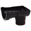 POLYPIPE RR106 Black Stop End Outlet for 112mm Half Round