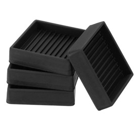 PATIKIL 2 Inch Rubber Furniture Pads, 12 Pack Non-Slip Furniture Coasters Square Anti Skid Caster Cups Furniture Feet Cup Floor Protectors for Bed Couch Stoppers, Black
