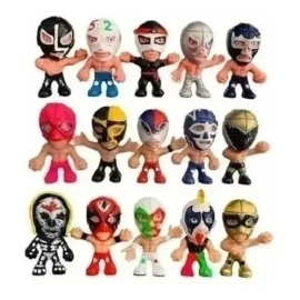 Pack De 10 Mini Luchadores Cabezones 7 Cms Coleccionables