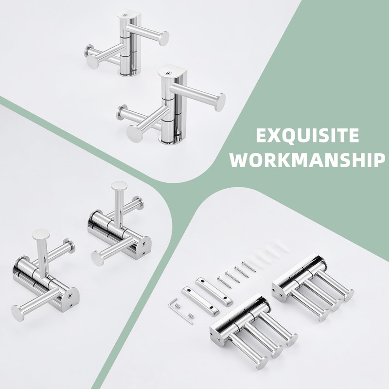 Suyar Towel Hooks for Bathroom, SUS 304 Stainless Steel Robe