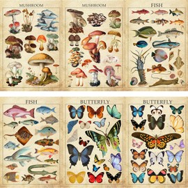 24 PCS 6”x 9" Make a face Stickers for Kids,Make Your Own Retro Nature Mix and Match Sticker Sheets with Retro Nature,for Kids Party Favors Supplies Activities Crafts Classroom Rewards