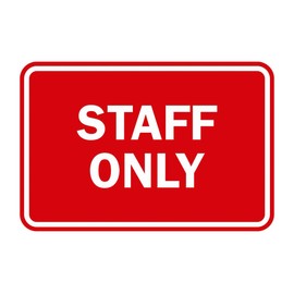 Signs ByLITA Classic Framed Staff Only Sign (Red) - Medium