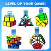 AuntyFey 5 Pack Magic Speed Cube Set - 2x2, 3x3,