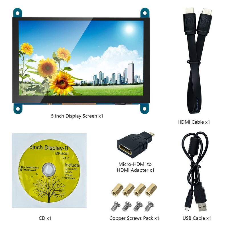 Hosyond 5 Inch IPS LCD Touch Screen Display Panel 800×480