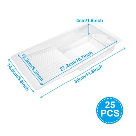 ASelected 25Pcs Disposable 4 Inch Paint Tray Liners, Paint Roller Tray Liners Fits 4 Inch Paint Tray and Paint Roller Brushes, Plastic Paint Trays Inserts for Mini Small Paint Tray