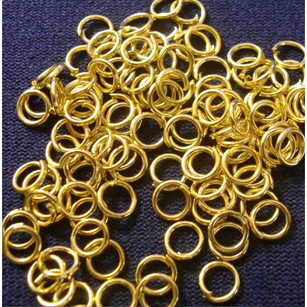 Silversmithsupply.com 5mm Gold plated round 20 gauge open jump rings