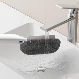Scrub Brush For Shower - Bathroom Cleaning Brush Scrub Brushes For Shower Tile with Soap Dispenser Multi-Functional Household Scrubber, Window Tracks Bathroom Showers Corner Hinges